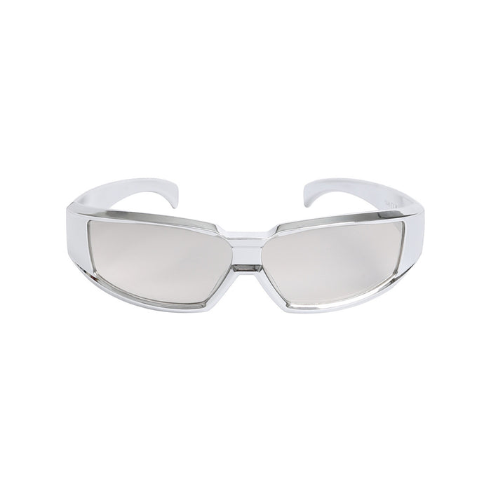 Wholesale cool square reflective silver frame sunglasses