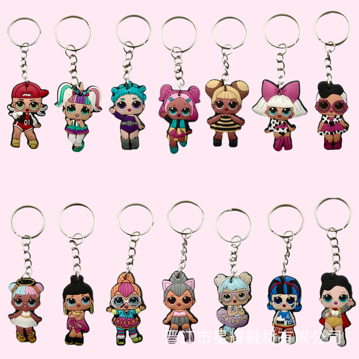 Wholesale 10pcs Surprise doll keychain pendant creative bag pencil case pendant key ring accessories