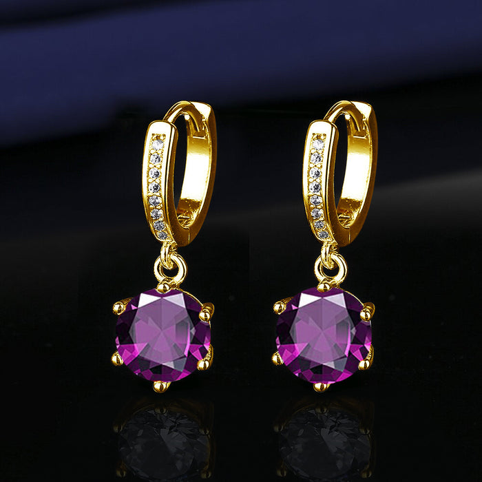 Wholesale Platinum Gold Tassel Earrings Six-Prong Imitation Moissanite Two Carat for Women Everyday Fashion Accessory