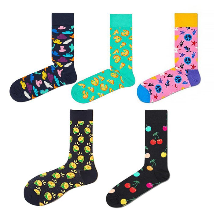 Wholesale Cherry Star Fruit Cartoon Cotton Middle Socks JDC-SK-HuiHe046