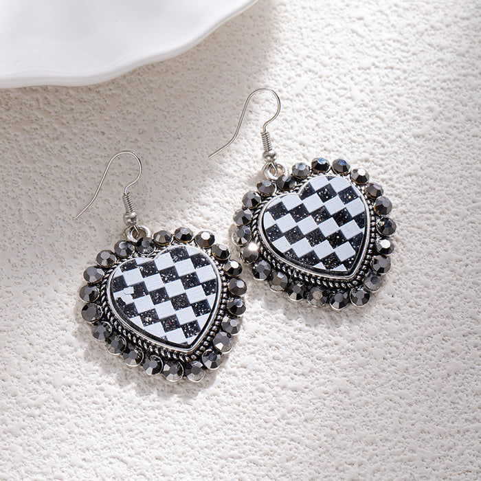 Wholesale Bohemian turquoise leopard print earrings retro tribal ethnic style love heavy earrings for women