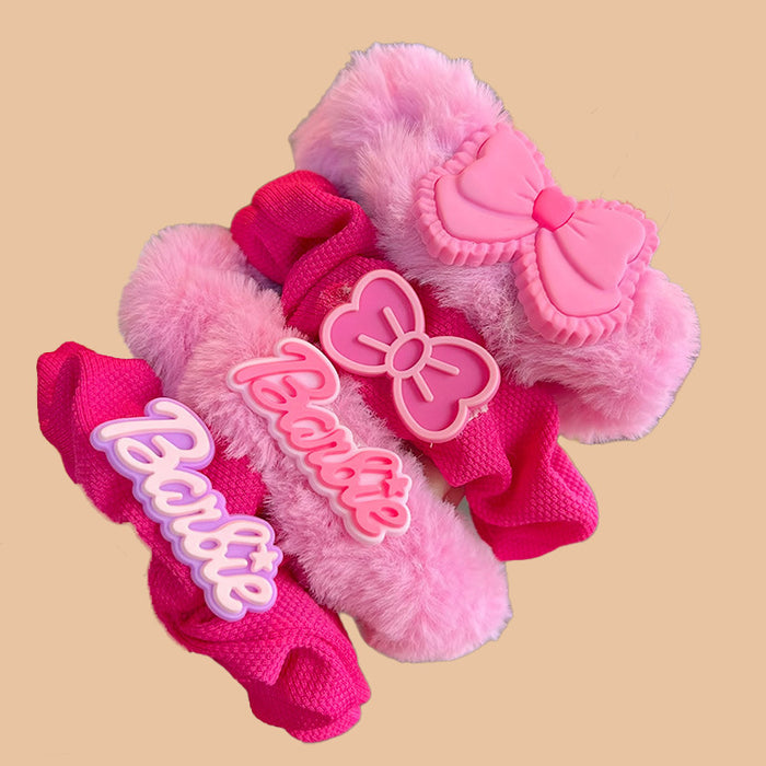 Wholesale Large plush textured scrunchie with bow