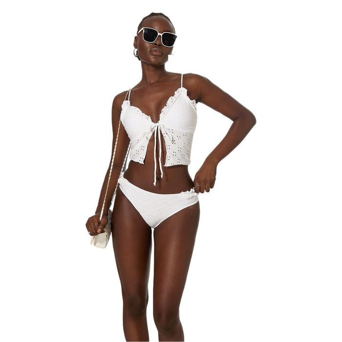 Wholesale Bikini swimsuit strapless split system with solid color lace