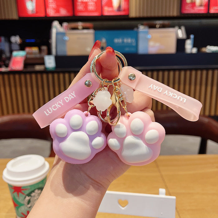 Wholesale Glue cat claw keychain  doll pendant pendant small pendant backpack doll car accessories