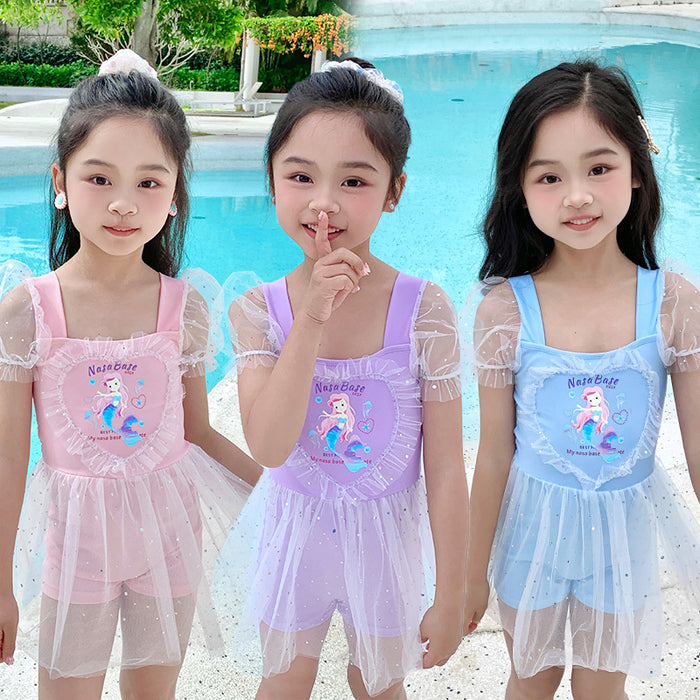 Wholesale Polyester cartoon printed skirt style hot spring swimsuit