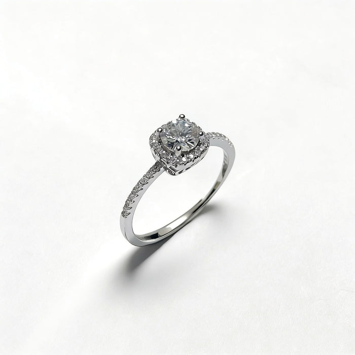 Wholesale 925 Silver Moissanite Ring Adjustable Open Design Stylish Women' s Jewelry Accessory