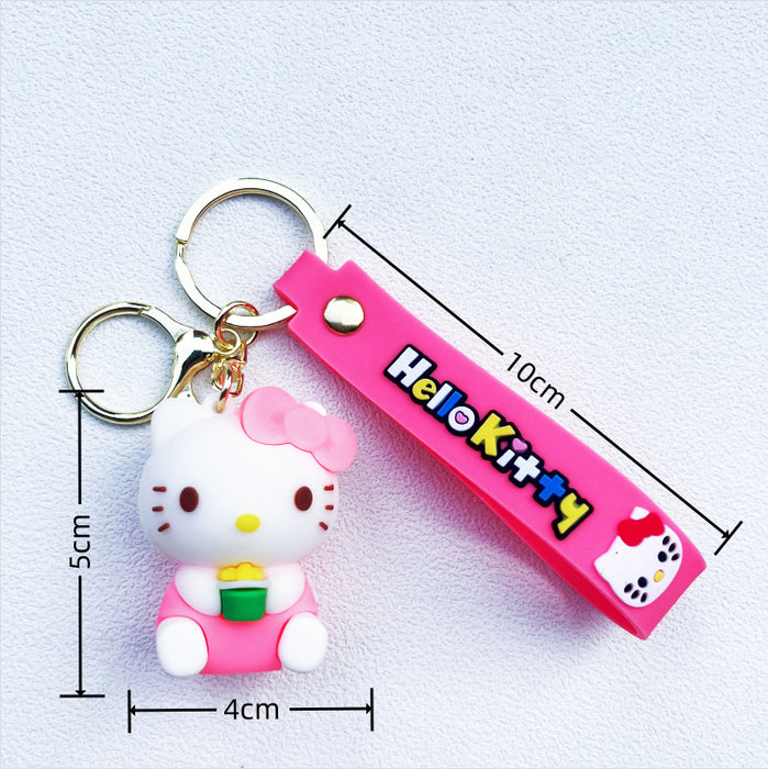 Wholesale Cartoon cross-dressing cat key chain cute national style  school keychain