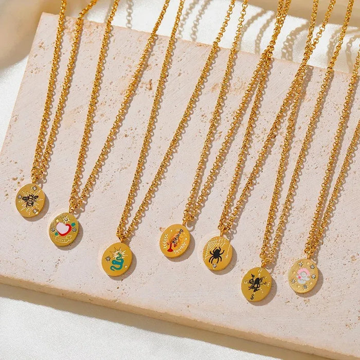 Wholesale Painted pendant necklace vacuum electroplating