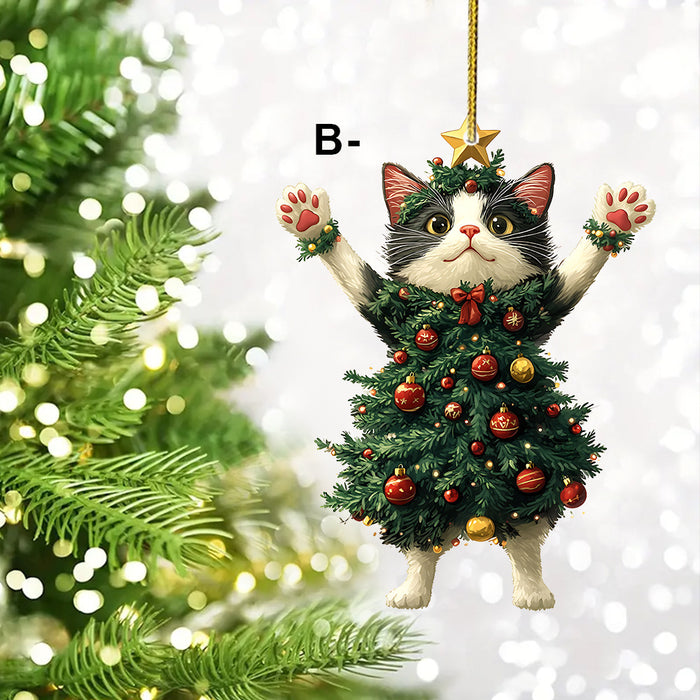 Wholesale Christmas wear Christmas tree kitten suitable for keychain bag car backpack pendant