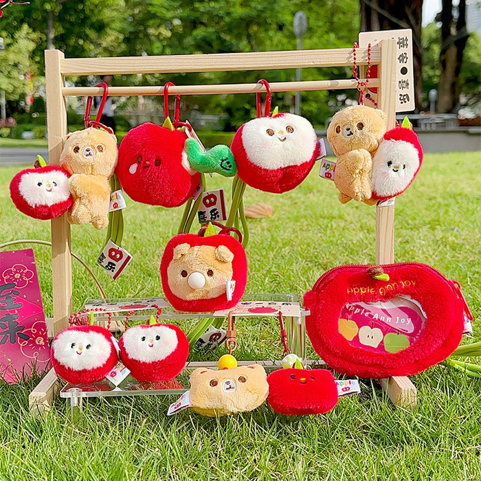 Wholesale Half Apple Plush Pendant Couple Keychain