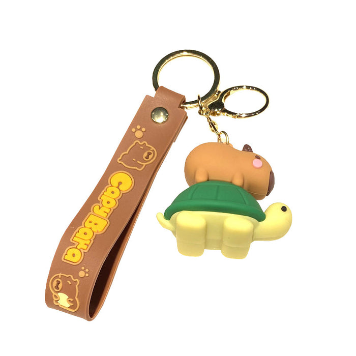 Wholesale Stylish Cartoon Capybara Keychain Car Key Accessory PVC Resale Gift MOQ≥2