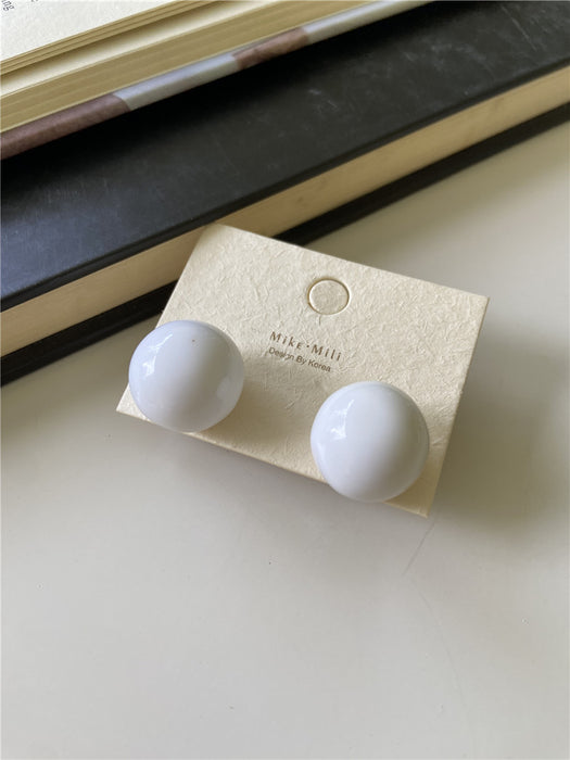 Wholesale New Colored Candy Ball Earrings Silver Needle Temperament Round Earrings Earrings