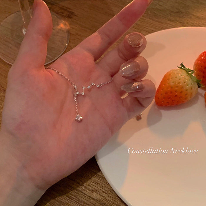 Wholesale New style of Beidou Seven Star Necklace with a light luxury and niche design, featuring simple tassel pendant and collarbone chain