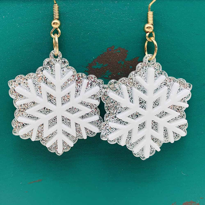 Wholesale Christmas Acrylic Santa Claus Asymmetric Earrings JDC-ES-Chengy042