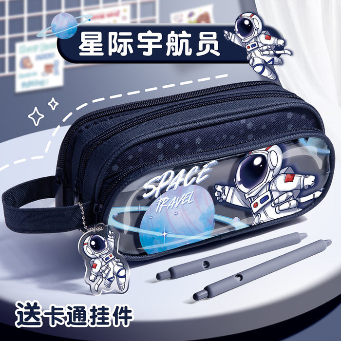 Wholesale Cute Style Pencil Case Double-layer Hat Design Multi-layer Storage for School