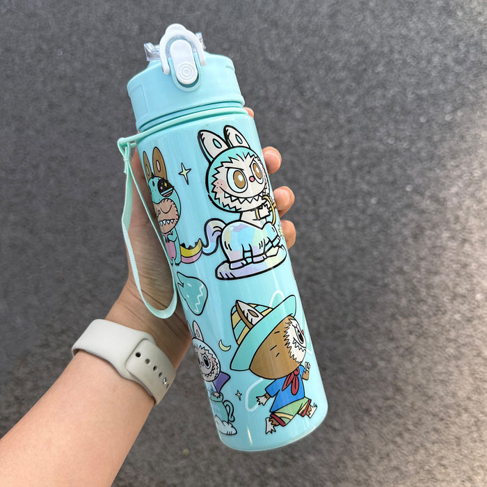 Wholesale Cute Straw Water Cup Cartoon Water Cup with Lanyard