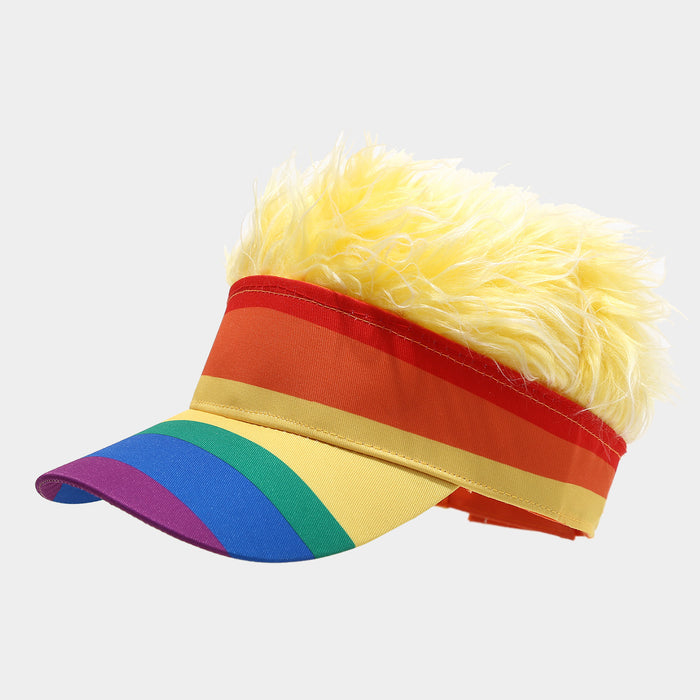 Wholesale Funny colorful striped fake baseball cap for holiday events and parties.