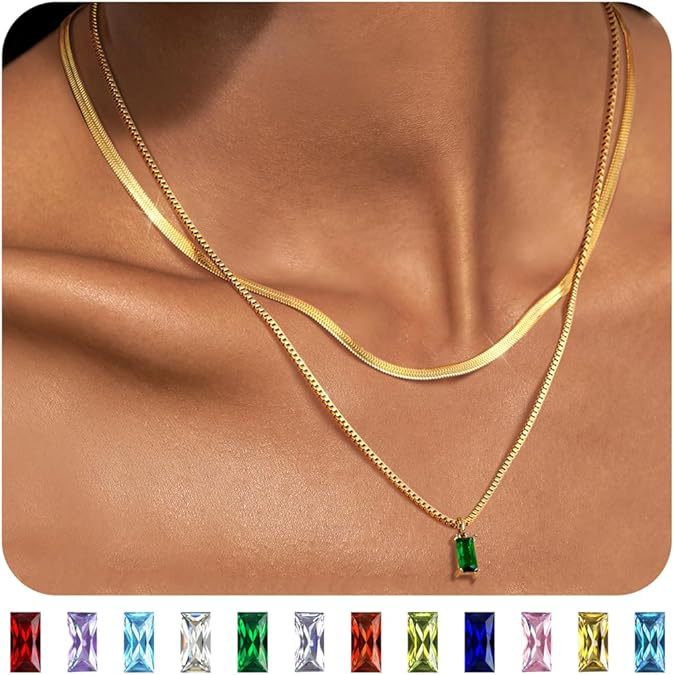 Wholesale New necklace with green zircon double-layer design, niche snake bone chain, bracelet set, collarbone chain wholesale