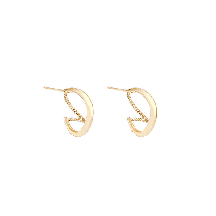 Wholesale  C- shaped Hollow Earrings Women's