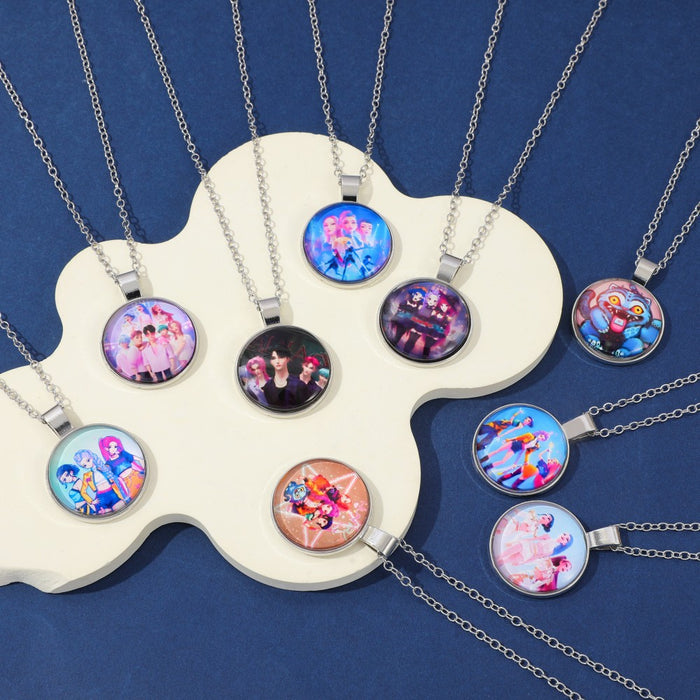 Wholesale Kpop Time Gem Heart Necklace