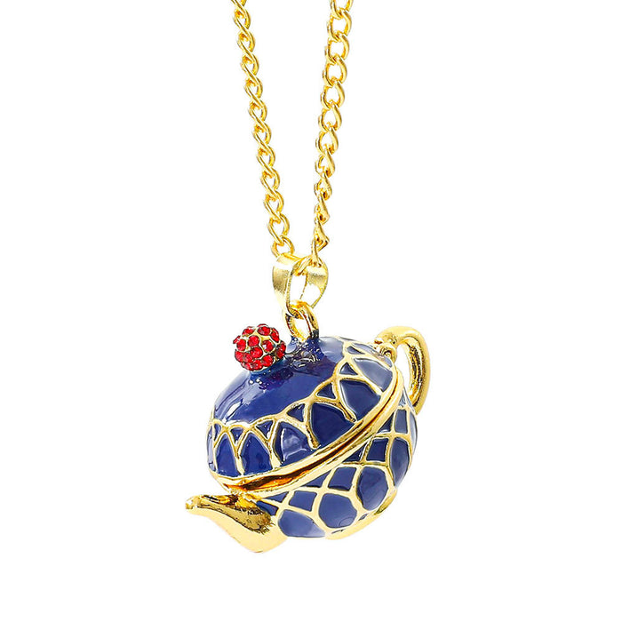 Wholesale Enamel-glazed teacup and wine glass  teapot long necklace sweater chain