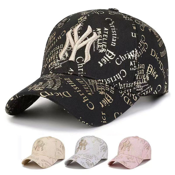 Wholesale Hat Embroidered Hat Fashionable and Versatile Sunshade Duck Tongue Hat Outdoor Sports Sunscreen Baseball Hat