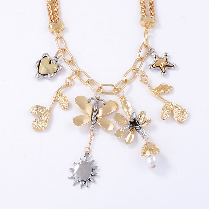 Wholesale Alloy Animal Flower Tassel Pendant Women's Chain Necklace Casual All-match