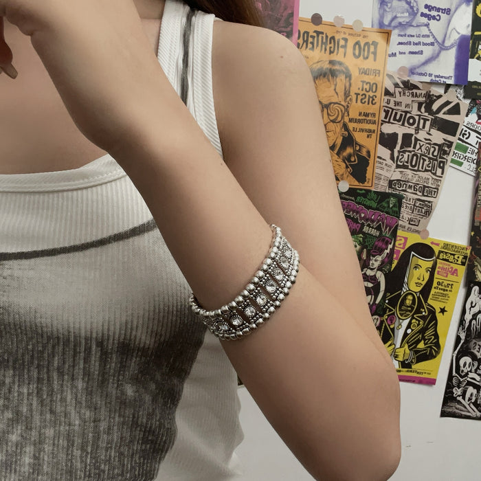 Wholesale  Y2K Water Diamond Wide Edition Bracelet