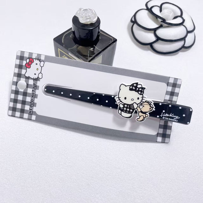 Wholesale Classic black and white checkered minimalist and cute hair clip side clip series
