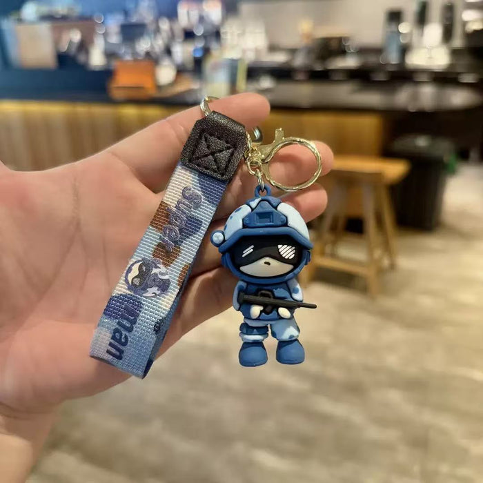 Wholesale Soft rubber cartoon special forces soldier keychains