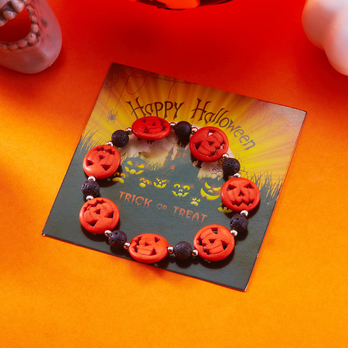 Wholesale  Funny Cartoon Crystal Beaded Bracelet Versatile Witch Pumpkin  Web Wizard Hat Bracelet