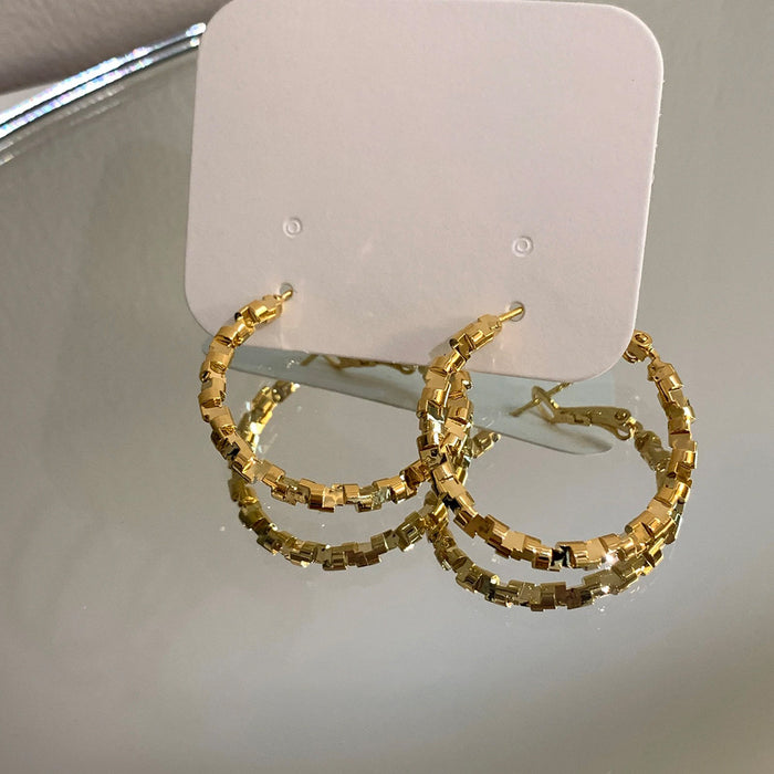Wholesale Understated Zircon Hoop Earrings