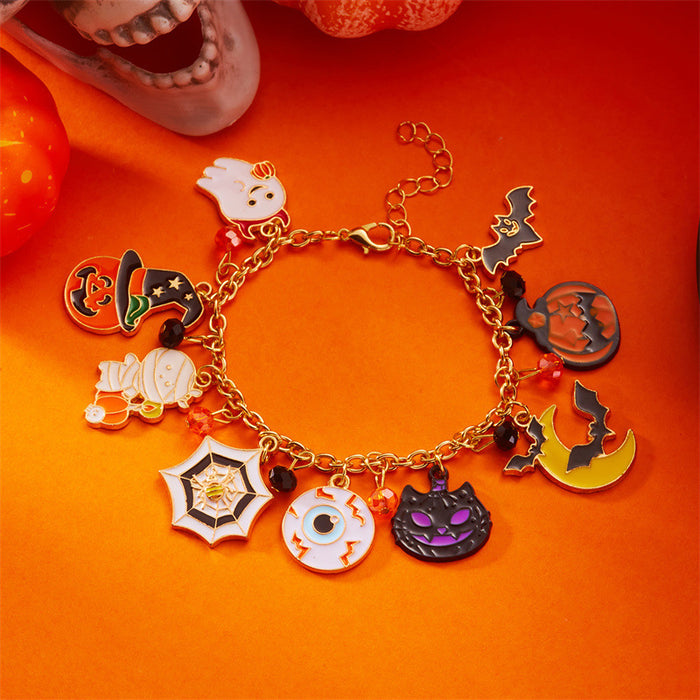 Wholesale Halloween Cartoon Pendant Bracelet Pumpkin Spider Ghost Combination Bracelet