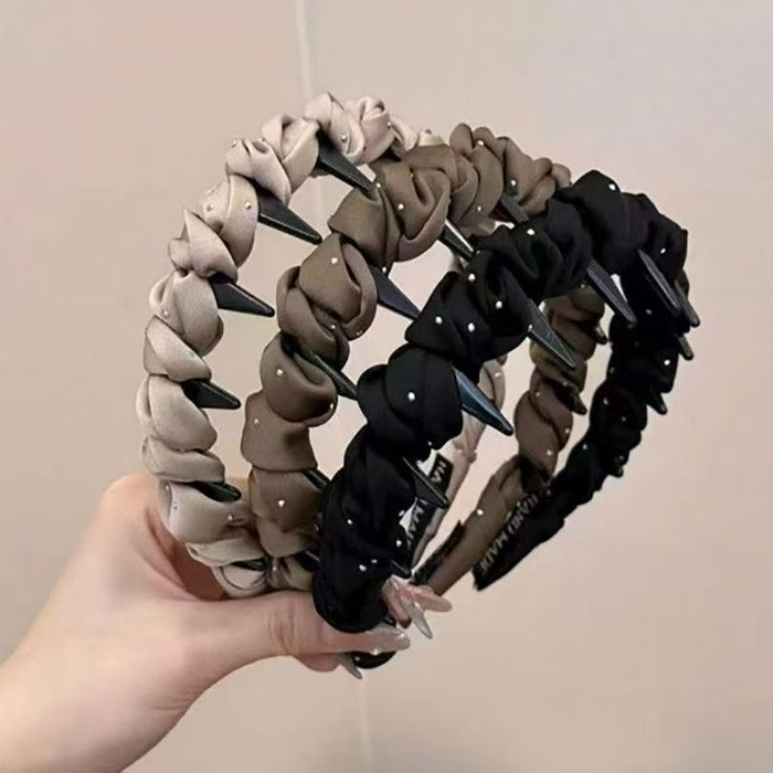 Wholesale High forehead headband with teeth wavy design non slip  f hair clip headband