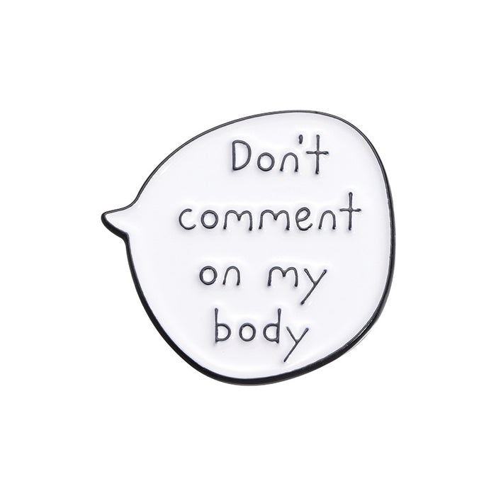 Wholesale White Zinc Alloy Funny English Text Brooch Pin Enamel Badge Stylish Fashion Resale Accessory