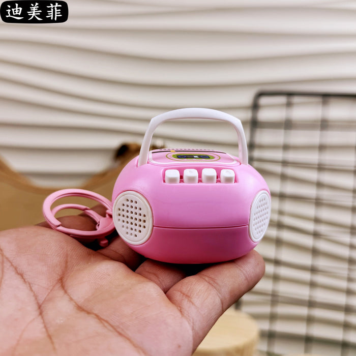 Wholesale Nostalgic Retro Recorder Keychain Cute Cartoon Mini Audio Sound Small Toy Student Pendant Small Gift