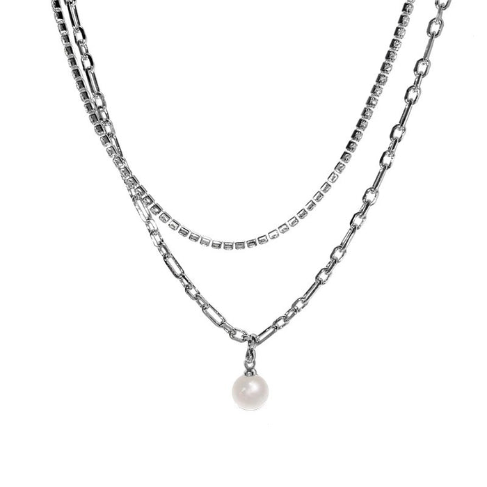 Wholesale Simple, fashionable, popular double-layer pearl necklace, light luxury, niche collarbone chain, new high-end necklace