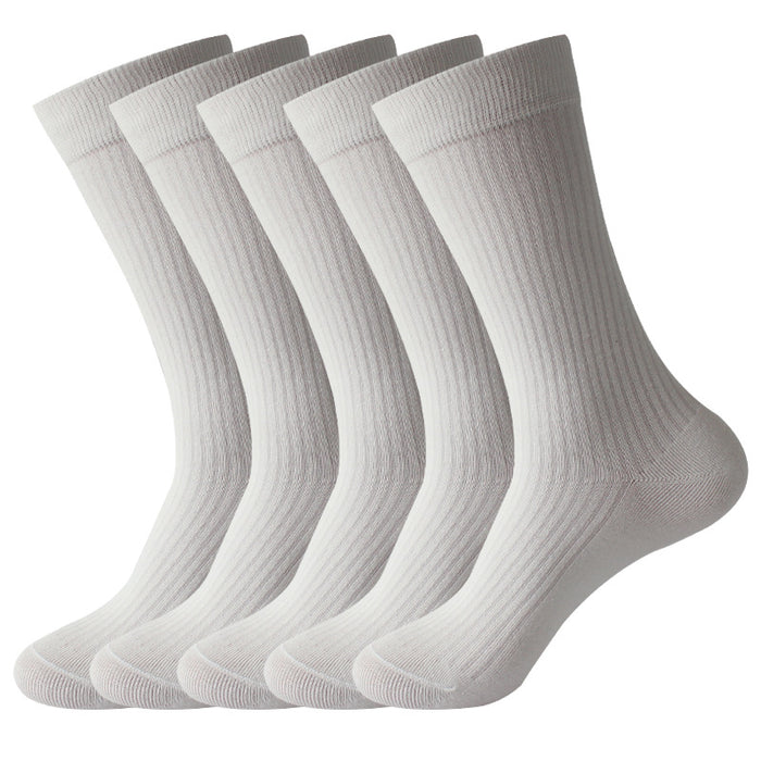 Wholesale Vertical calf socks imitation double needle mid high tube socks cotton socks long socks