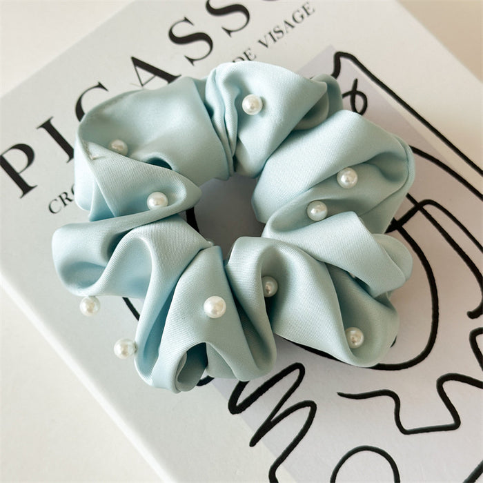 Wholesale hair accessories solid color fabric pearl hair ring headdress