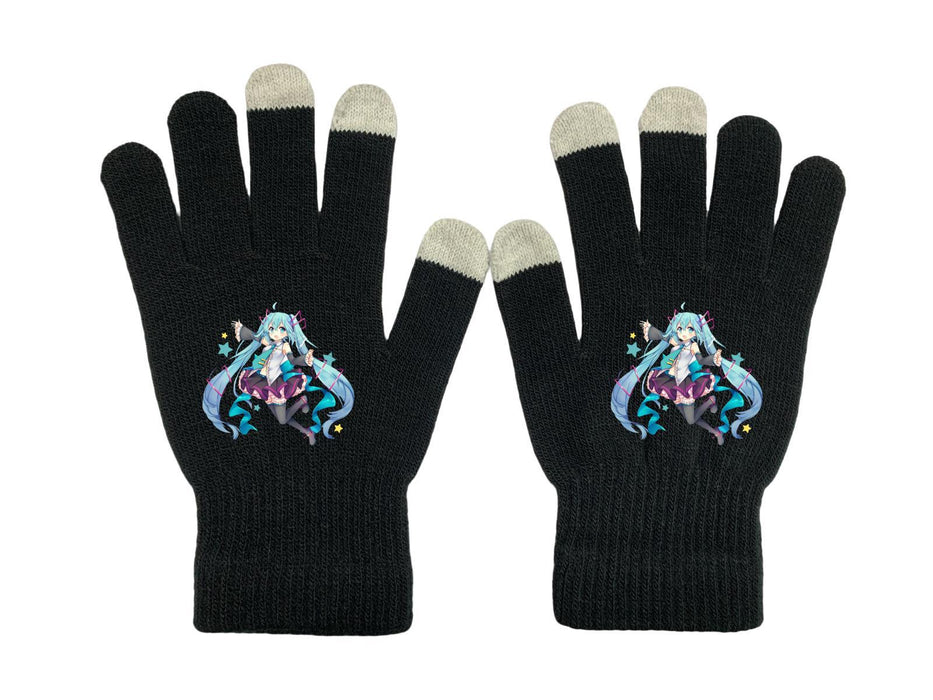 Wholesale Autumn and winter cold-resistant touchscreen full-finger windproof cycling knit gloves