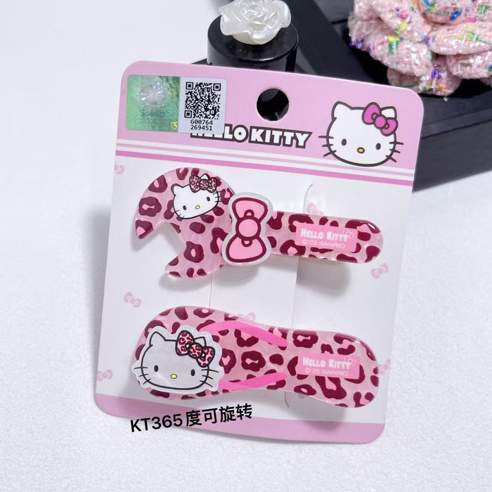Wholesale Pink leopard print cute cartoon hair clips