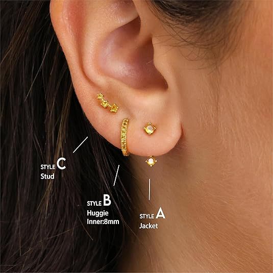 Wholesale Fashion and versatile accessories, copper inlaid with colorful zircon earrings, elegant temperament, perforated earrings