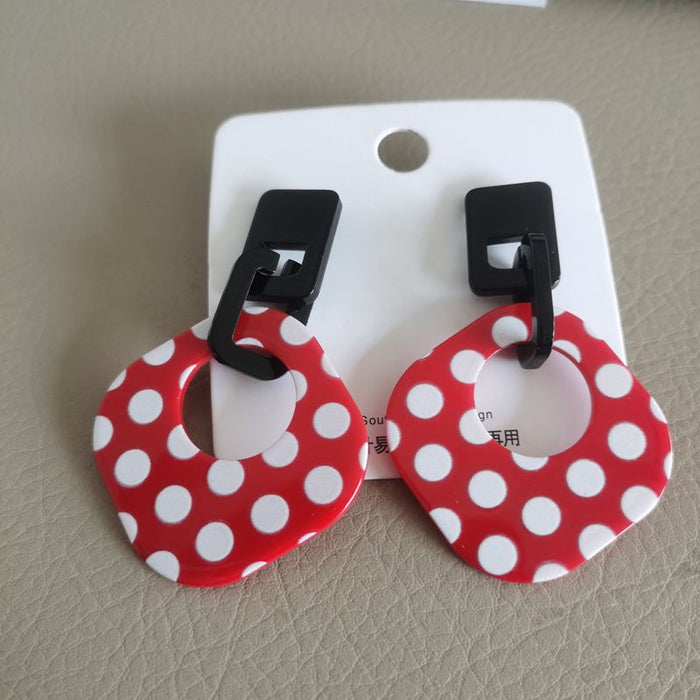 Wholesale trend wave point geometric earrings silver pin personality fashion acrylic earrings