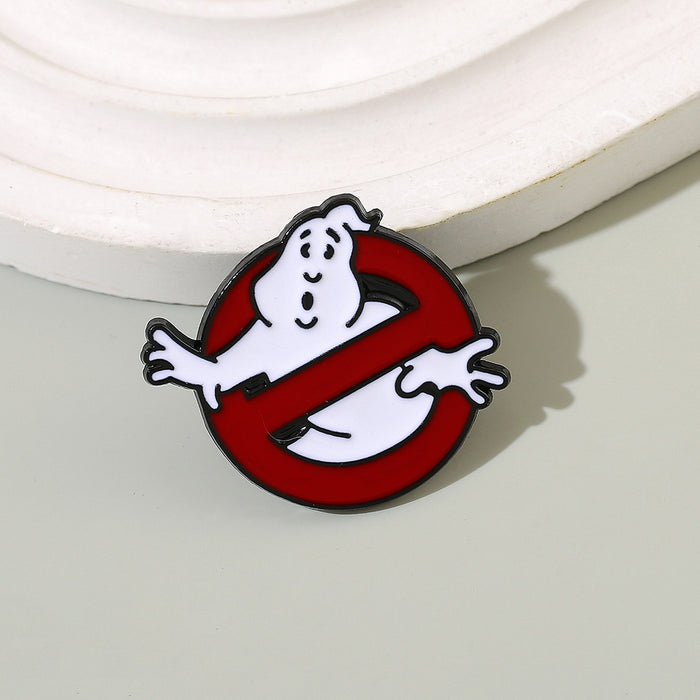 Wholesale Ghostbusters Cartoon White Ghost Metal Brooch Pin Decorative Fashion Accessory