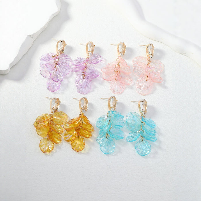 Wholesale Temperament petal pendant long earrings vacation style earrings earrings earrings