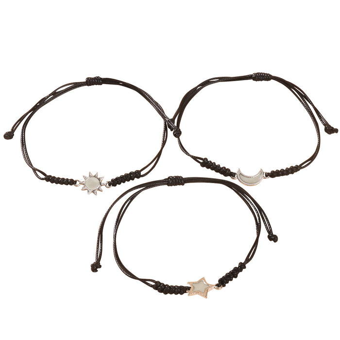 Wholesale Woven Hand Rope Sun Moon Bracelet Simple Star Couple Friendship Bracelet
