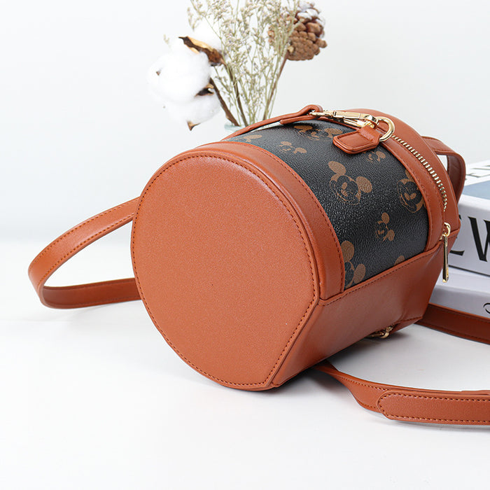 Wholesale Old Flower Fortune Bucket Bag Women's High Quality Cylindrical Bag Textured Shoulder Messenger Bag JDC-SD-YiSheng004