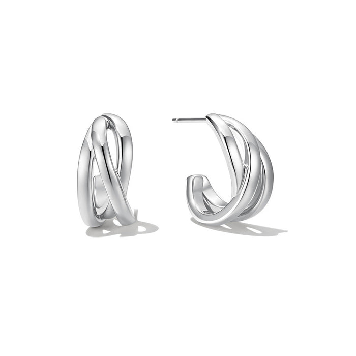 Wholesale Earrings wrapped with wavy lines and earrings, niche design, high-end feel, light luxury