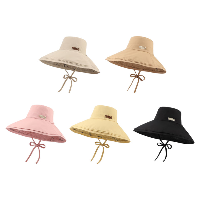 Wholesale Fashionable oversized brim face covering double-sided fisherman hat for outdoor sun shading, sun protection, and UV protection