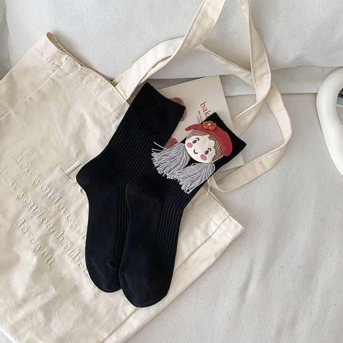 Wholesale Socks Cute Cartoon Doll Middle Tube Accessories Socks Independent Packaging